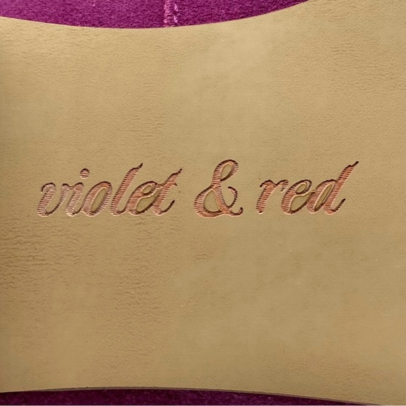 Violet & Red Leather Loafers Simone Fuschia Pink Leather Suede Slip On Size 6 - Picture 9 of 11